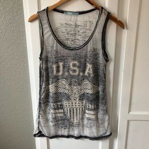 Maurices Gray USA Burnout Tank Top